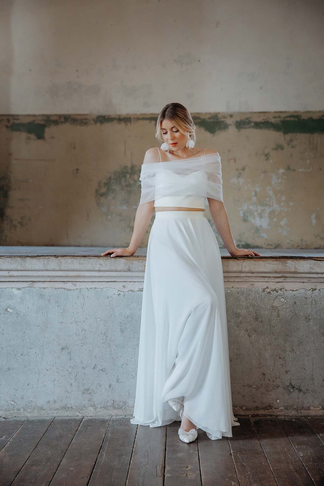 soepelvallende chiffon rok van duurzame stof